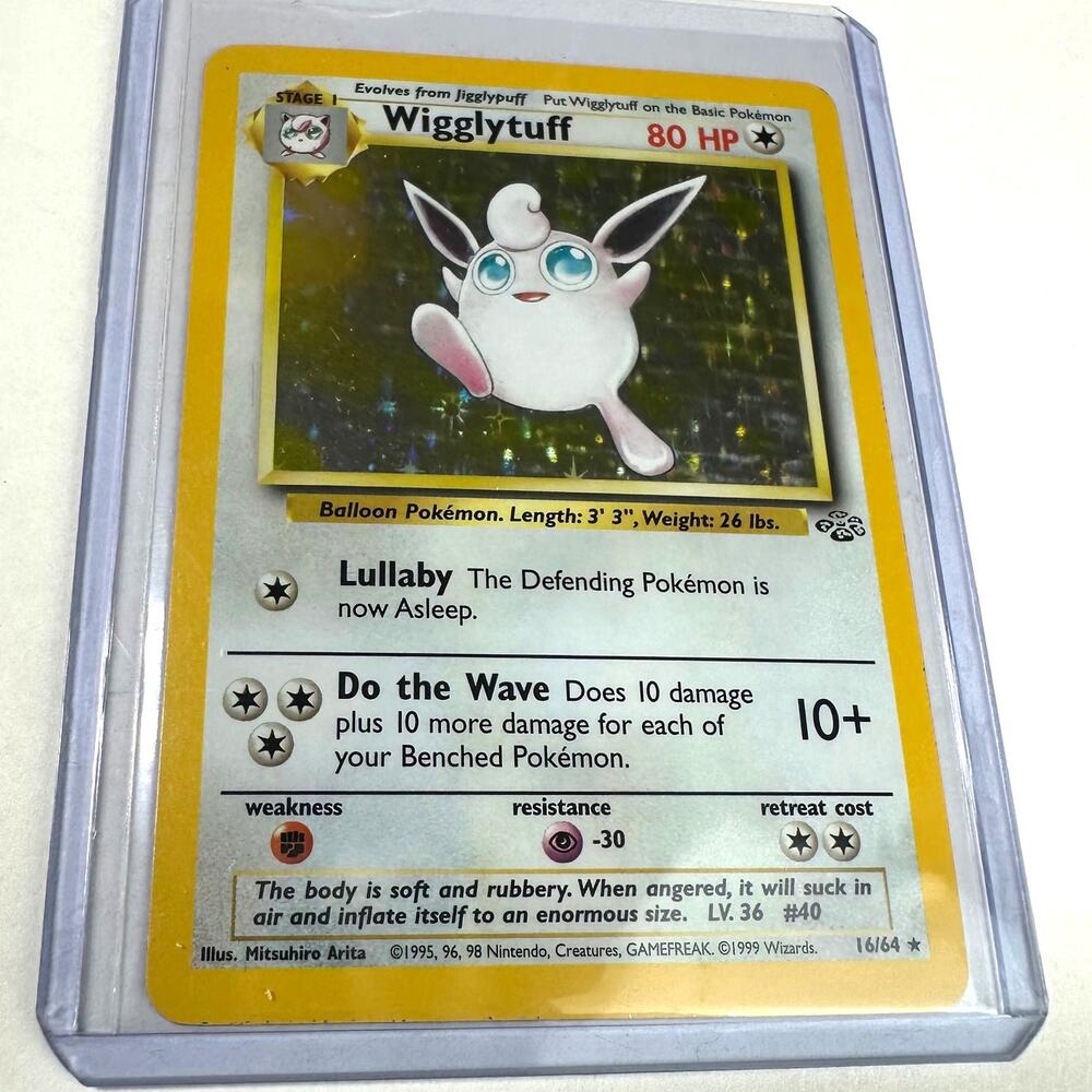 Pokemon TCG Wigglytuff 16/64 Jungle Set Unlimited Holo Rare Excellent Condition